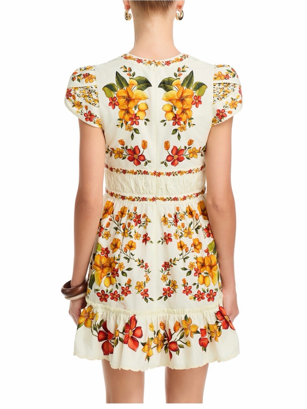 Farm Rio Lemon Bouquet Mini Dress Size Small - Picture 4 of 8